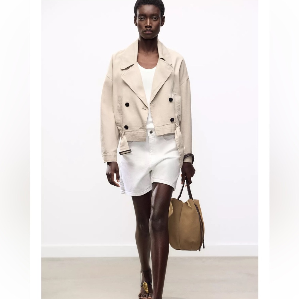 🎉SALE🎉NWT Zara Double-Breasted Trench Coat | L - Picture 2 of 12